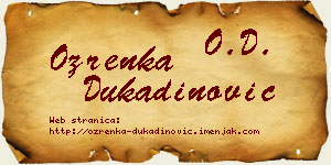 Ozrenka Dukadinović vizit kartica